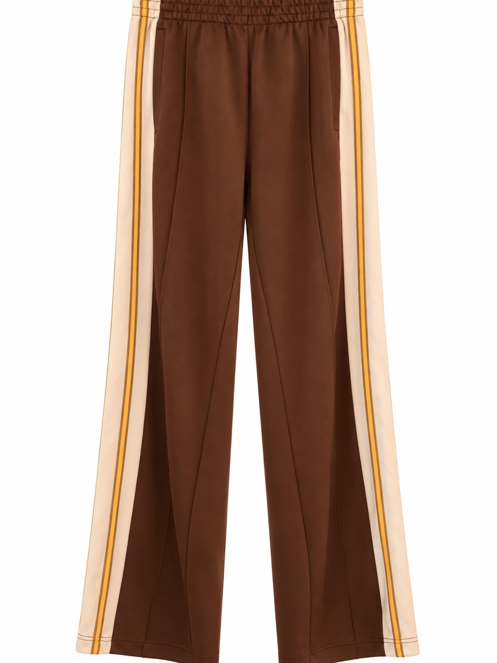 MOTHER Side Snap Contrast Brown Track Pants,Small
